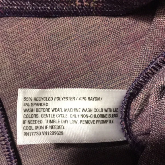 Art Class Vintage Girls Plum Purple Plaid Flared Pants Size XL (14) | NWT - Picture 6 of 7